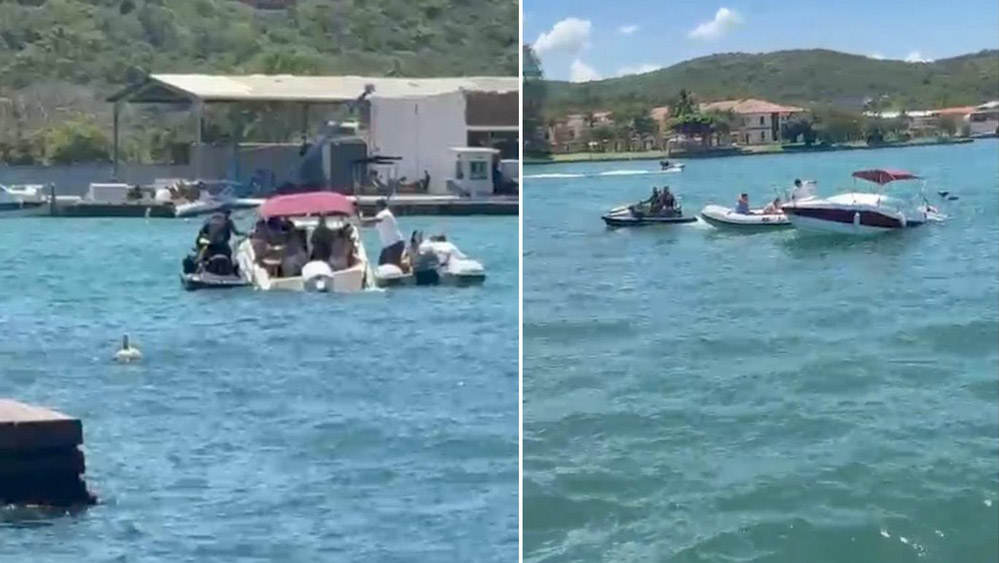 Lancha afunda no Canal do Itajuru e oito pessoas são resgatadas sem ferimentos